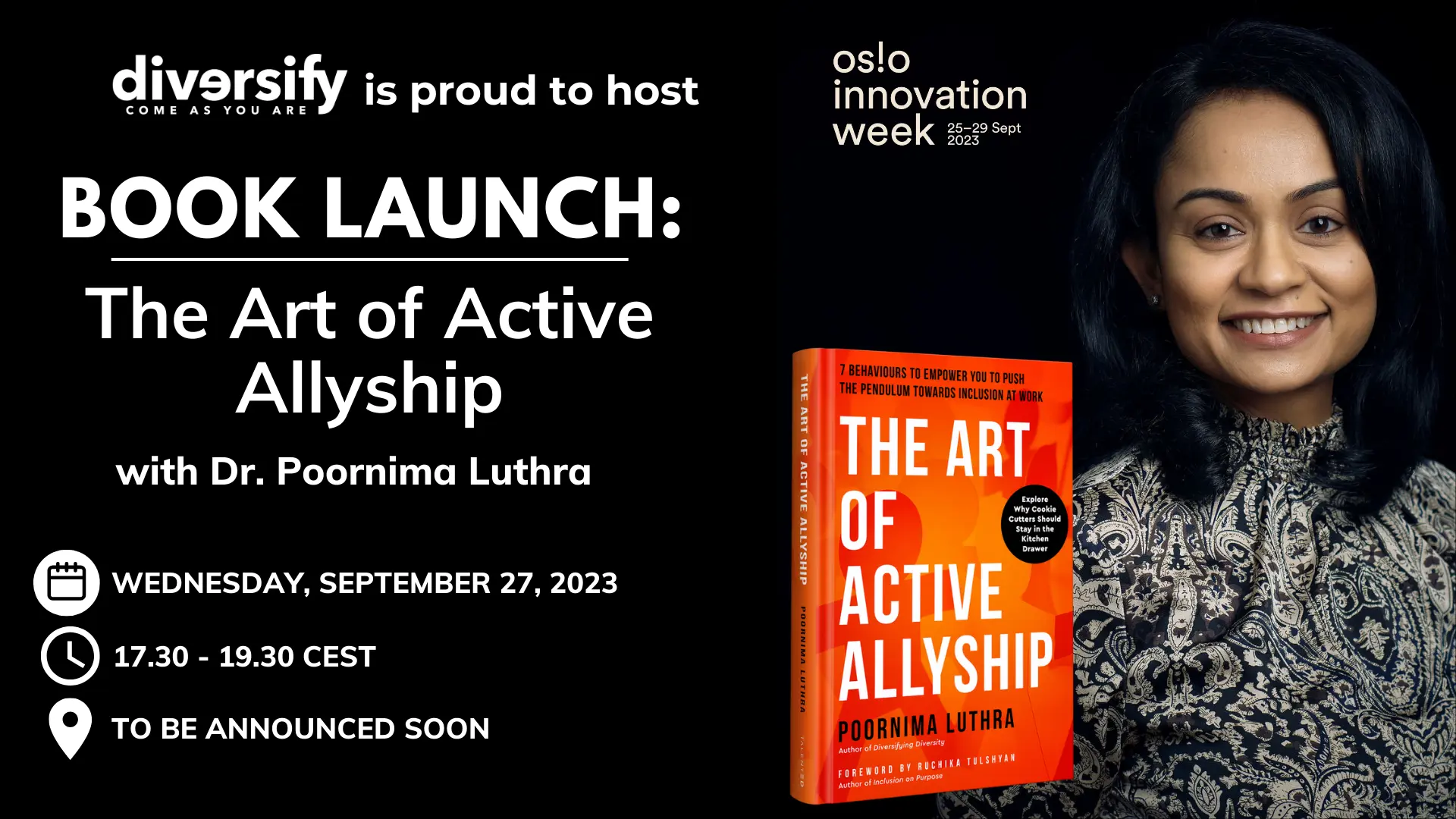 Book Launch- The Art of Active Allyship event poster